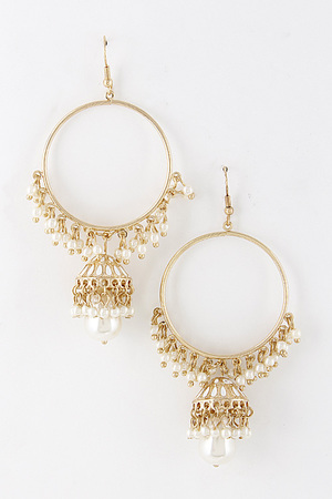 Elegant Hook Earrings With Faux Pearl 6FCF4